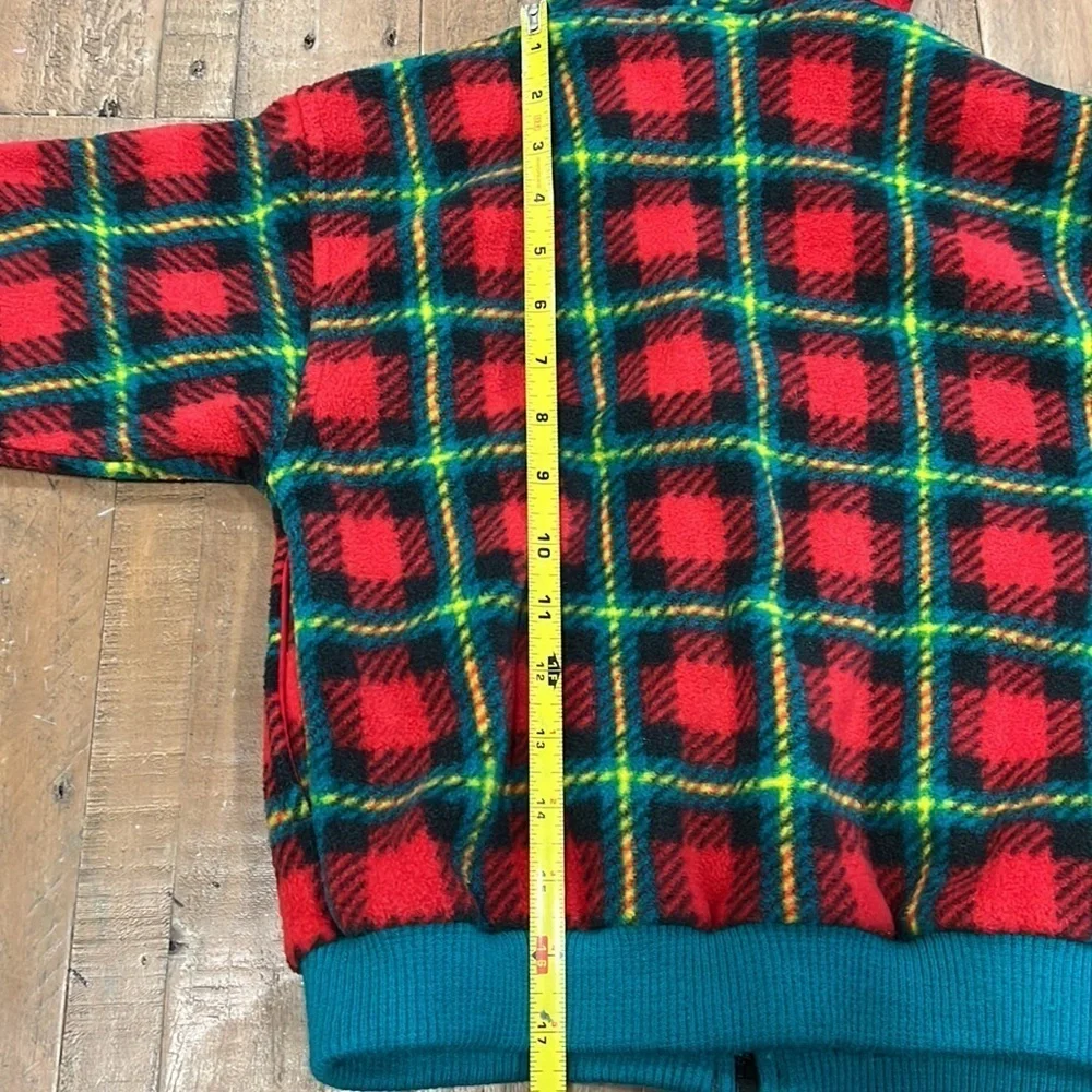 Gymboree vintage square plaid fleece jacket